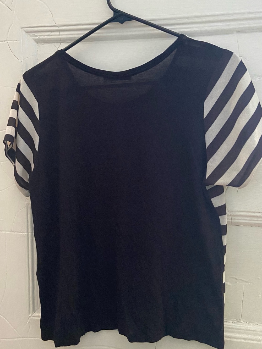 Zara Black and White Striped Short Sleeve Tee - Picture 2 of 2